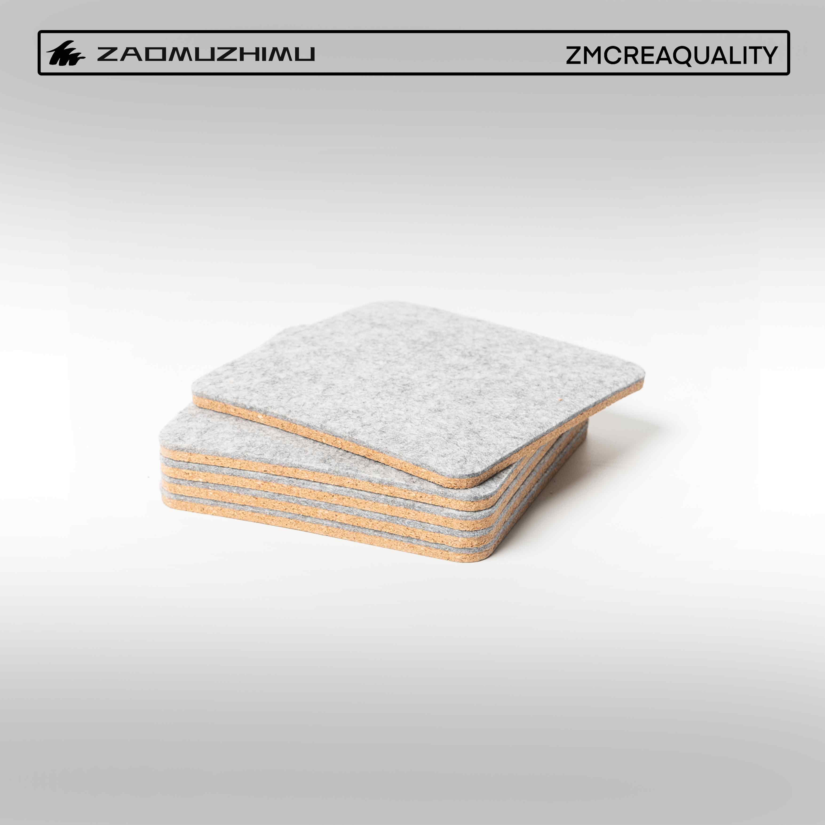 Dual-Sided Drink Coaster Set - Cork & Felt Reversible, Absorbent, Noise-Reducing - Perfect for Home, Office, or Gifts