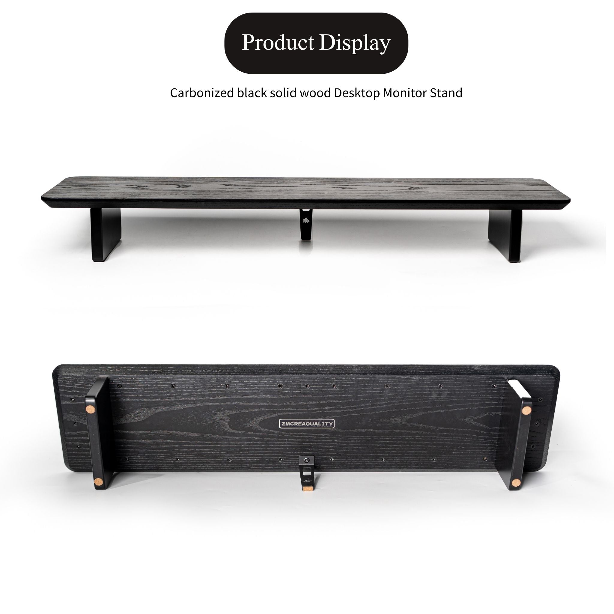 zmdesktop M20 Carbonized black solid wood desktop monitor stand riser