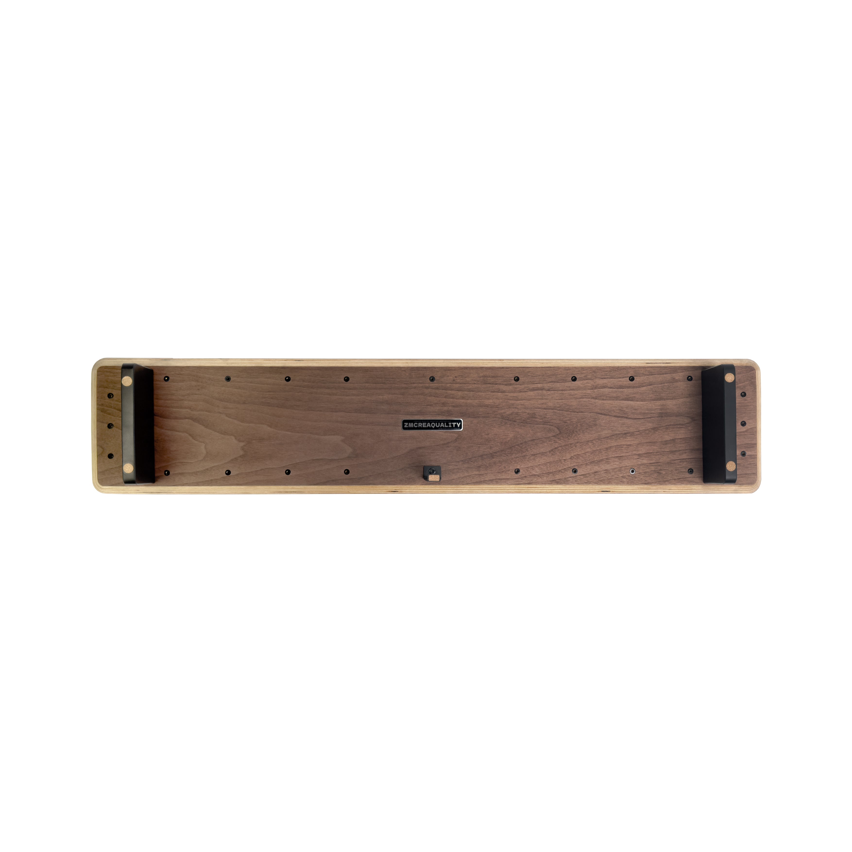 zmdeskop M10 black walnut Desktop Monitor Stand Riser back detail