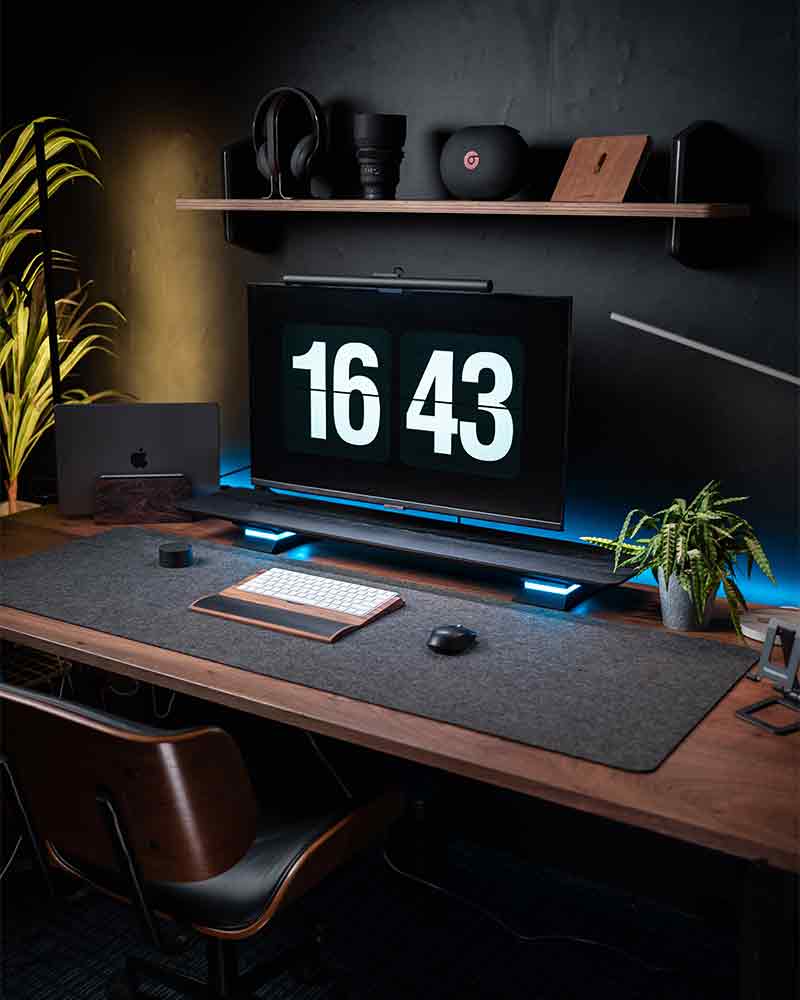 Royal Series - 360° Adjustable RGB Wooden Monitor Stand(R20)