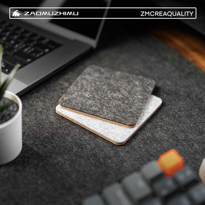 Dual-Sided Coaster with Cork and Felt | The Ideal Desktop Companion