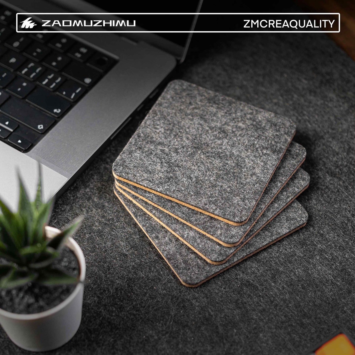 Dual-Sided Coaster with Cork and Felt | The Ideal Desktop Companion