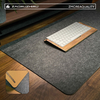 ZM Cork & Felt Textured Desk Mat: Mouse Pad and Keyboard Pad in One