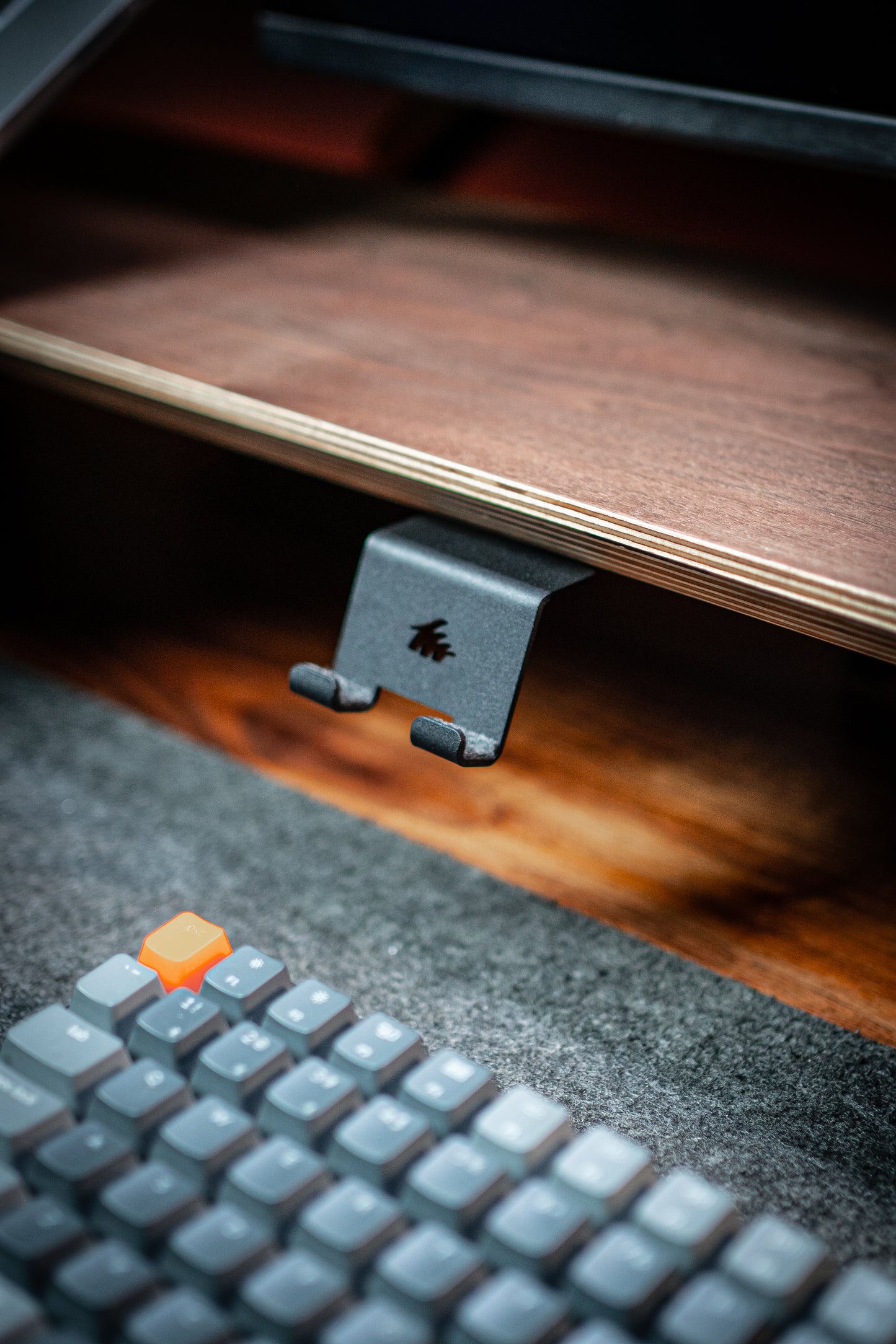 ZM Modular M10 Dual Monitor Stand: Handmade Birch & Walnut Multi-Layer Solid Wood Desktop Shelf