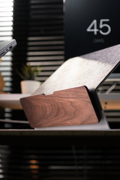 ZM Premium Laptop Stand Riser in Black Walnut & Oak