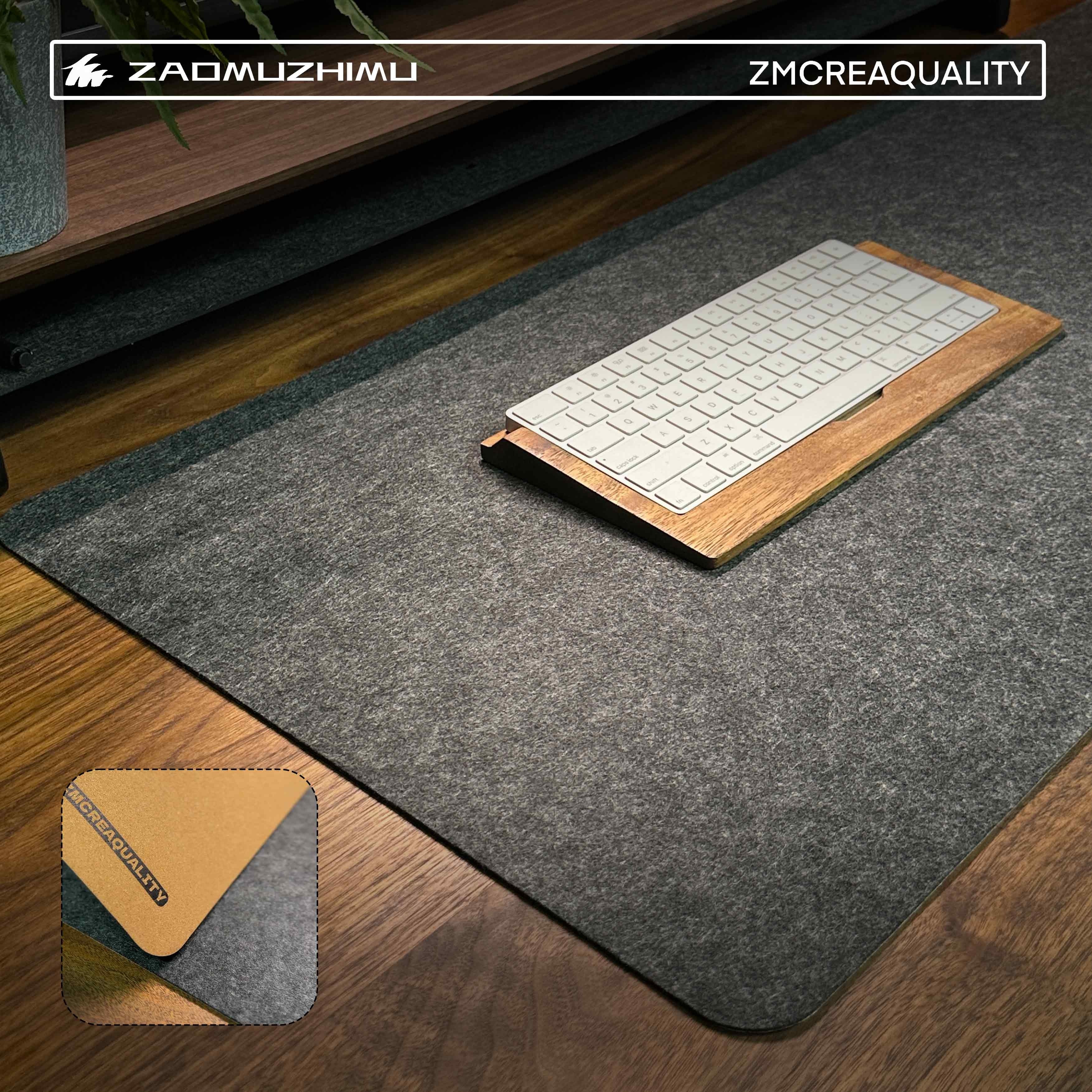 ZM Cork & Felt Dual-Sided Desk Mat - Extra Large Mouse Pad + Keyboard Wrist Rest | Non-Slip, Eco-Friendly, Ergonomic Office Desk Accessory for Home & Work