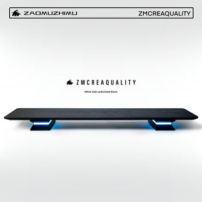 R20 Luminous Monitor Stand: The Ultimate RGB-Enhanced Wooden Display Stand for an Elevated Workspace